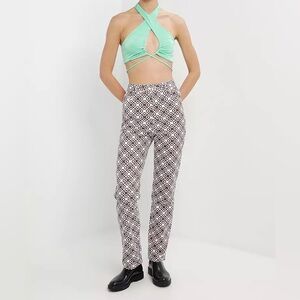 {Peppermayo} "Electric Avenue" Retro Geometric Straight Leg Denim Jeans